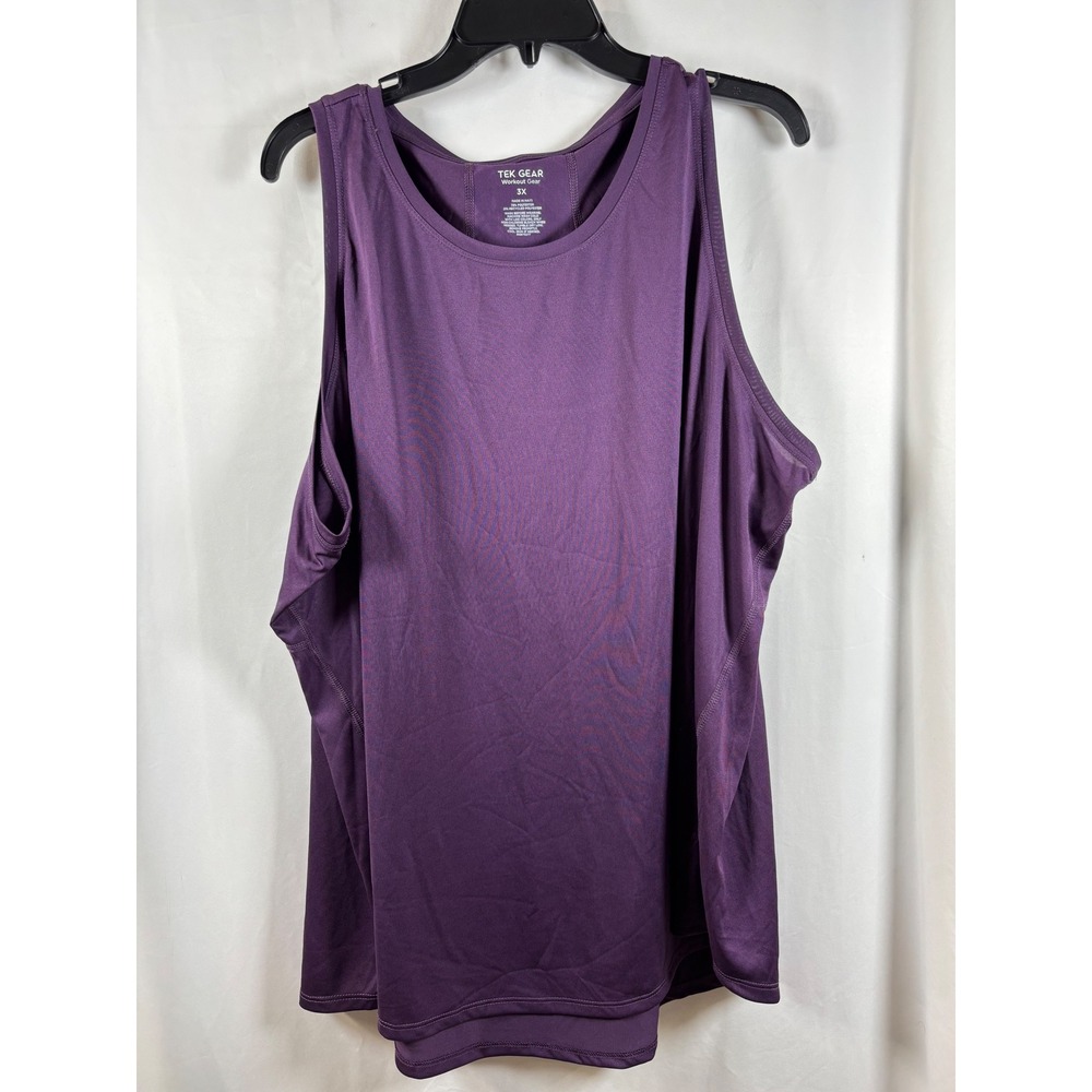 Tek Gear Workout Gear Womens 3X Purple Sleeveless Activewear Tank Top RN73277